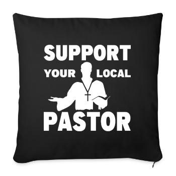 Pfarrer Kostüm Pastor Kleidung Gottesmann - Sofakissenbezug 45 x 45 cm - Schwarz - Vorne