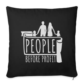 People Before Profit Activism Justice Logo - Sofa pillowcase 17,3'' x 17,3'' (45 x 45 cm) - black - Front