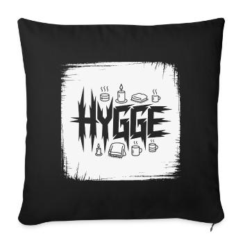 Hygge Cozy Candles Pattern - Sofa pillowcase 17,3'' x 17,3'' (45 x 45 cm) - black - Front