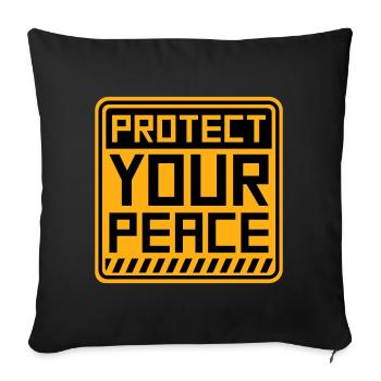 Protect Your Peace Mental Health Mindfulness - Sofa pillowcase 17,3'' x 17,3'' (45 x 45 cm) - black - Front