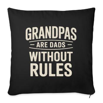 Grandfathers Without Rules Father's Day - Sofa pillowcase 17,3'' x 17,3'' (45 x 45 cm) - black - Front