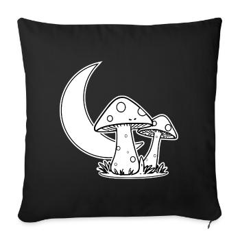 Goblincore Shirt Moon and Mushrooms T-Shirt - Sofa pillowcase 17,3'' x 17,3'' (45 x 45 cm) - black - Front