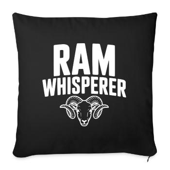 Murmureur de bélier - Housse de coussin décorative 45 x 45 cm - noir - Devant