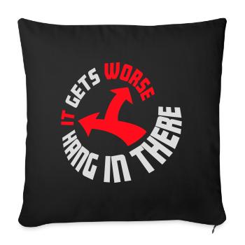 Tiens bon, ça empire. Drôle de plaisir. Dire - Housse de coussin décorative 45 x 45 cm - noir - Devant