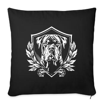 Blason : mastiff dans l’écu - Housse de coussin décorative 45 x 45 cm - noir - Devant