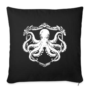 Octopus Coat of Arms Emblem - Sofa pillowcase 17,3'' x 17,3'' (45 x 45 cm) - black - Front