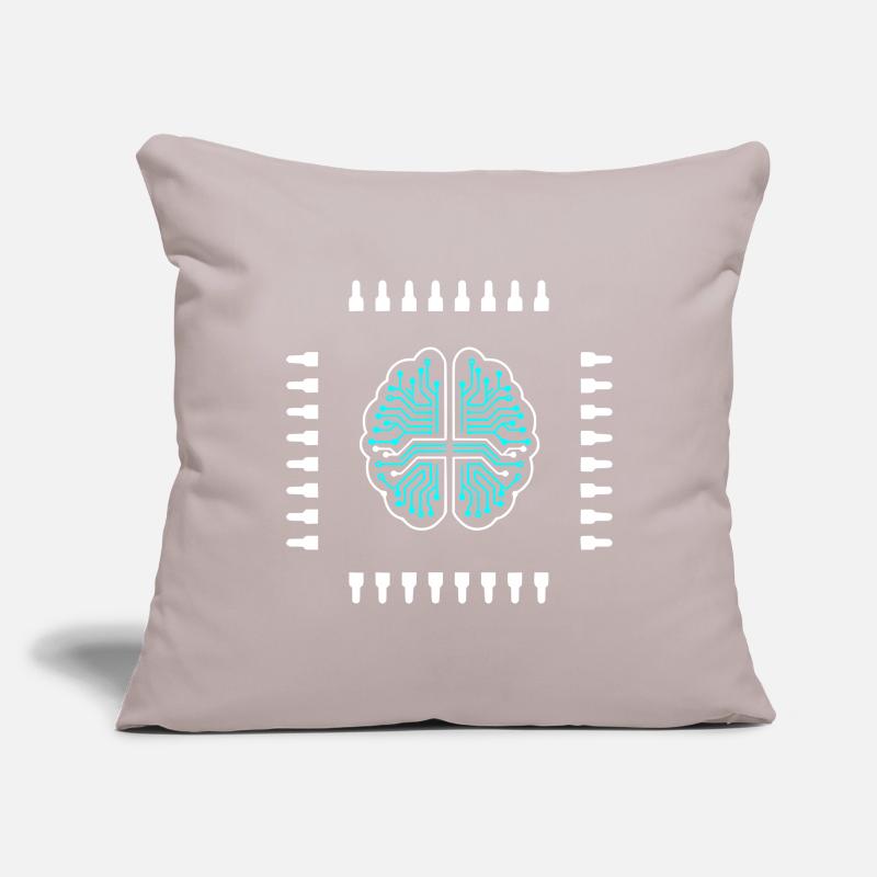 AI Brain Chip Processor Tech Vector Sofa pillowcase 17,3'' x 17,3'' (45 x 45 cm)