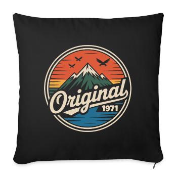Original 1971 vintage retro 1971 anniversaire - Housse de coussin décorative 45 x 45 cm - noir - Devant