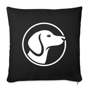 Dachshund Logo – Minimalist Dog Emblem - Sofa pillowcase 17,3'' x 17,3'' (45 x 45 cm) - black - Front