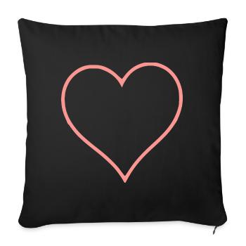 Valentines Pink Heart, Valentine's Day - Sofa pillowcase 17,3'' x 17,3'' (45 x 45 cm) - black - Front