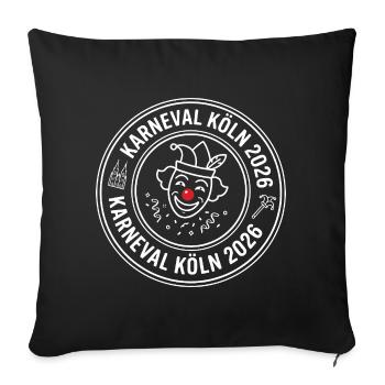 Cologne Carnival 2026 – Official Jester's Seal - Sofa pillowcase 17,3'' x 17,3'' (45 x 45 cm) - black - Front