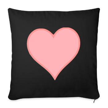 pink heart pink gift valentine's day - Sofa pillowcase 17,3'' x 17,3'' (45 x 45 cm) - black - Front