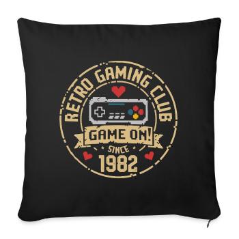 Vintage 1982 Birthday 1982 Gift 1982 - Sofa pillowcase 17,3'' x 17,3'' (45 x 45 cm) - black - Front