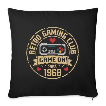 Vintage 1968 Birthday 1968 Gift 1968 - Sofa pillowcase 17,3'' x 17,3'' (45 x 45 cm) - black - Front