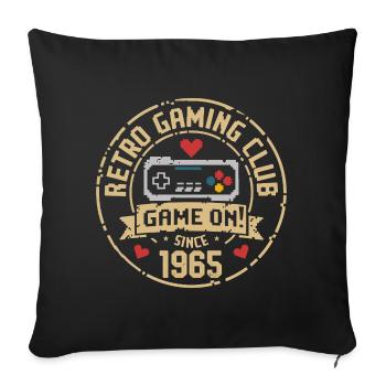 Vintage 1965 Anniversaire 1965 Cadeau 1965 - Housse de coussin décorative 45 x 45 cm - noir - Devant