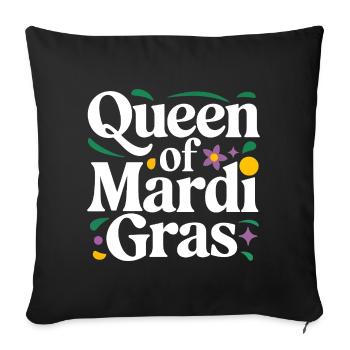 Fête du Carnaval de la Reine du Mardi Gras Nola - Housse de coussin décorative 45 x 45 cm - noir - Devant