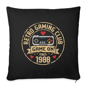 Vintage 1988 Birthday 1988 Gift 1988 - Sofa pillowcase 17,3'' x 17,3'' (45 x 45 cm) - black - Front