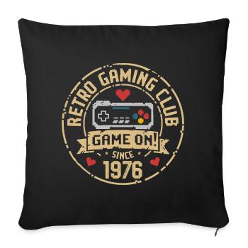 Vintage 1976 Birthday 1976 Gift 1976 - Sofa pillowcase 17,3'' x 17,3'' (45 x 45 cm) - black - Front