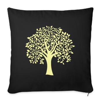 Icon Gelber Jumbo-Baum-Print-Silhouette - Sofakissenbezug 45 x 45 cm - Schwarz - Vorne
