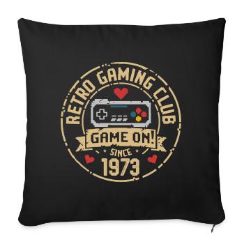 Original 1973 Vintage | Geburtstagsgeschenk 1973 - Sofakissenbezug 45 x 45 cm - Schwarz - Vorne
