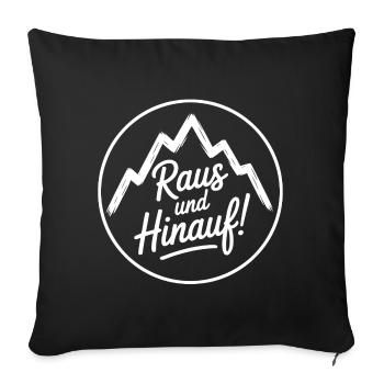 Sortons d’ici – la liberté dans les montagnes - Housse de coussin décorative 45 x 45 cm - noir - Devant
