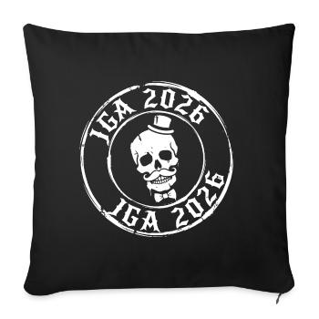 Jga 2026 Crâne - Housse de coussin décorative 45 x 45 cm - noir - Devant