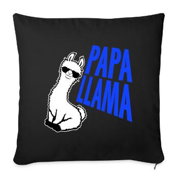 Papa Llama Lunettes de soleil cool assis Animal drôle - Housse de coussin décorative 45 x 45 cm - noir - Devant