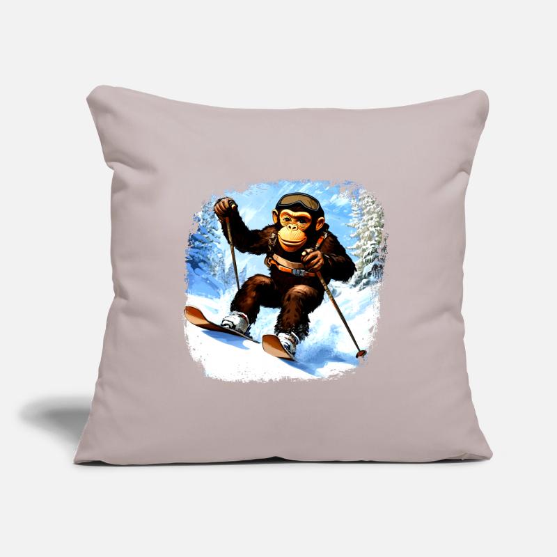 Monkey Ski Sofa pillowcase 17,3'' x 17,3'' (45 x 45 cm)