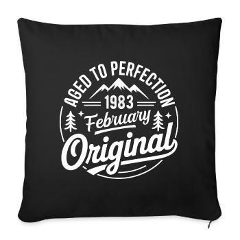 February 1983 – Legend of the Peaks and Mountains - Sofa pillowcase 17,3'' x 17,3'' (45 x 45 cm) - black - Front