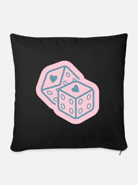 Heart-Dice-Design - Sofakissenbezug 45 x 45 cm - Schwarz