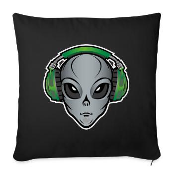 Alien Music - Housse de coussin décorative 45 x 45 cm - noir - Devant