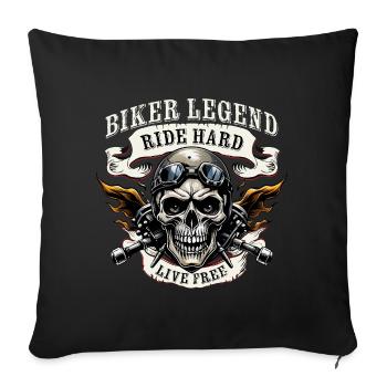 Ride Hard - Live Free - Sofa pillowcase 17,3'' x 17,3'' (45 x 45 cm) - black - Front