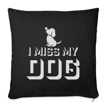 Mon chien Dog Amamant Dog Love Logo de blague - Housse de coussin décorative 45 x 45 cm - noir - Devant