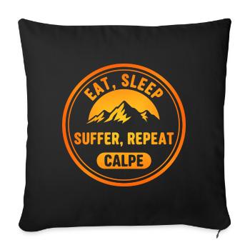 Mange, dors, souffre, recommence le Calpe - Housse de coussin décorative 45 x 45 cm - noir - Devant
