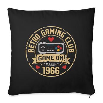 March 1966 Birthday Gift March 1966 Born - Sofa pillowcase 17,3'' x 17,3'' (45 x 45 cm) - black - Front