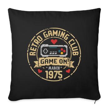 Mars 1975 Cadeau d’anniversaire Mars 1975 Né - Housse de coussin décorative 45 x 45 cm - noir - Devant