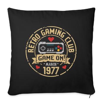 Mars 1977 Cadeau d’anniversaire Mars 1977 Naissance - Housse de coussin décorative 45 x 45 cm - noir - Devant