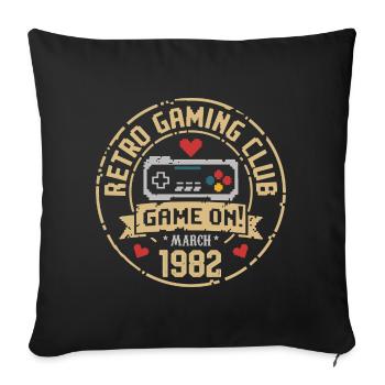 Mars 1982 Cadeau d’anniversaire Mars 1982 Naissance - Housse de coussin décorative 45 x 45 cm - noir - Devant