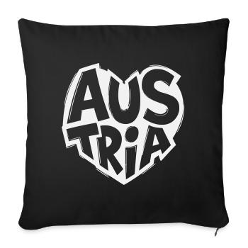 Austria, Austria Heart Logo Vintage - Sofa pillowcase 17,3'' x 17,3'' (45 x 45 cm) - black - Front