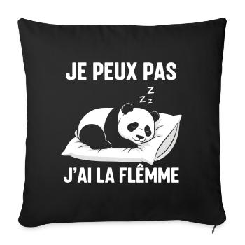 I Can't I'm Lazy - Sofa pillowcase 17,3'' x 17,3'' (45 x 45 cm) - black - Front