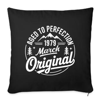 mars 1979 – Légende des sommets et montagnes - Housse de coussin décorative 45 x 45 cm - noir - Devant
