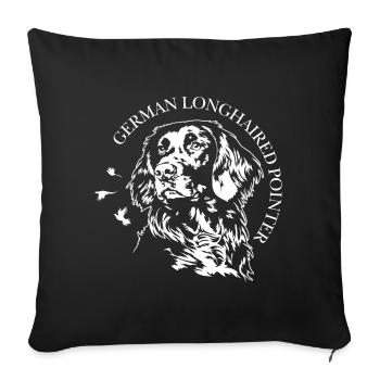 Chiens de chasse à poil long à poil long Pointers allemands Chiens Wilsigns - Housse de coussin décorative 45 x 45 cm - noir - Devant