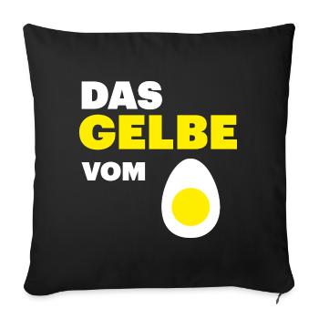 Chicken Fans - Rooster - Rooster - Egg yolk - Sofa pillowcase 17,3'' x 17,3'' (45 x 45 cm) - black - Front