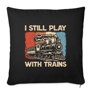 Conducteur de train de locomotive à vapeur - Housse de coussin décorative 45 x 45 cm - noir - Devant