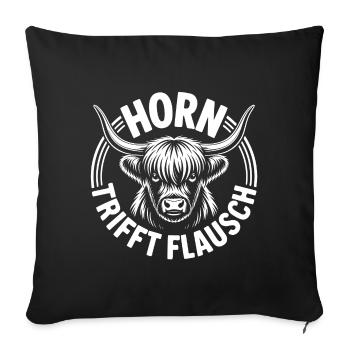 Le cor des Highlands rencontre le fluff - Housse de coussin décorative 45 x 45 cm - noir - Devant