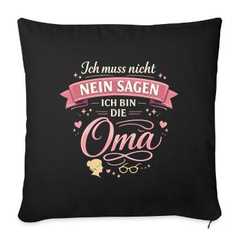 Grand-mère, je n’ai pas besoin de dire non - Housse de coussin décorative 45 x 45 cm - noir - Devant
