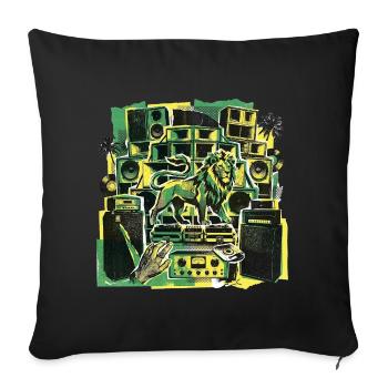 Système de sonorisation Roots Dub Reggae - Housse de coussin décorative 45 x 45 cm - noir - Devant