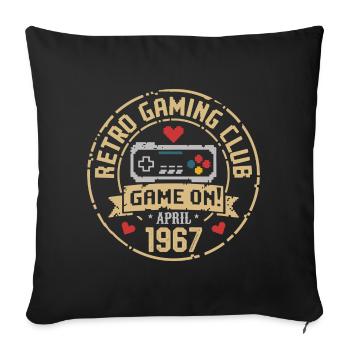 Avril 1967 Anniversaire avril 1967 Rétro - Housse de coussin décorative 45 x 45 cm - noir - Devant