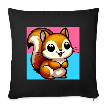 squirrel - Sofa pillowcase 17,3'' x 17,3'' (45 x 45 cm) - black - Front