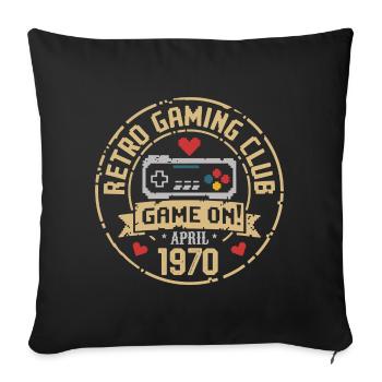 Avril 1970 Anniversaire avril 1970 Rétro - Housse de coussin décorative 45 x 45 cm - noir - Devant